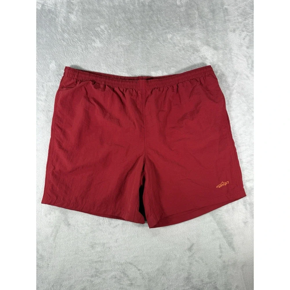 Orvis Shorts Mens XL Burgundy Nylon Swim‎ Trunks